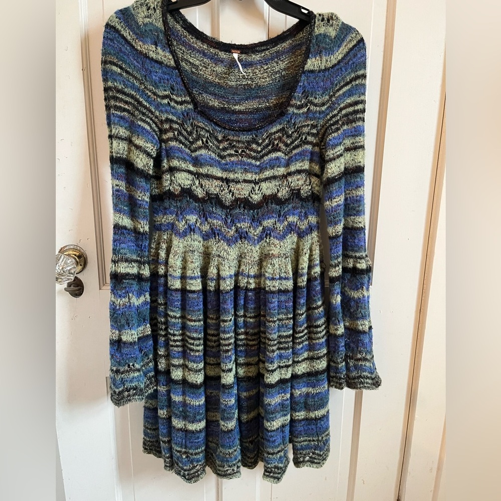 Free People Pandora Pointelle Mini Sweater Dress